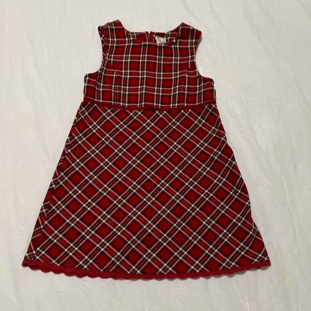 Gymboree Girls Large 5 Years Vintage Red Plaid Flannel Dress 2001 Collection - Picture 3 of 4